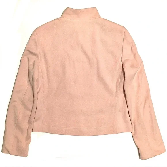Akris Punto Blazer Evening Jacket Wool Angora Cashmere Knit Crop Fitted Pink 10 - Picture 10 of 16